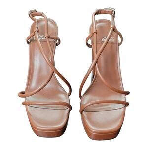 Jeffrey‎ Campbell Aperitif Faux Leather Ankle Strap Platform Sandals Women's 8.5